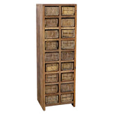 Kézműves szortírozó komód, 18 darab téglavető formájú fiókkal.