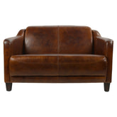 Dohánybarna színű, kétszemélyes vintage bőrkanapé elölnézetből, Gentleman Cigare kollekció.