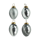 4 darab, antik felületű, ezüstszínű üvegtojás.