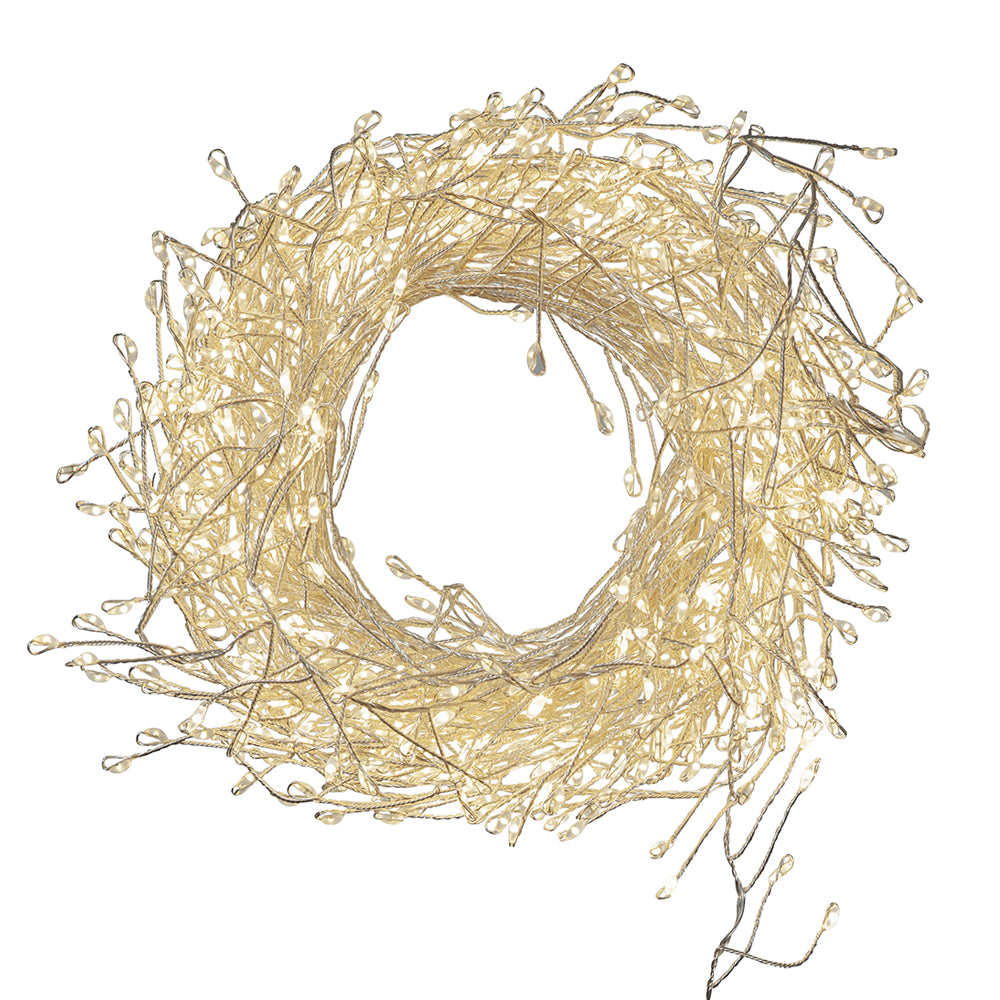 Meleg fehér fényű, 720 cm hosszú, 720 LED.es fényfüzér.