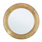 arany színű kerek falitükör kalapált fém kerettel 80 cm