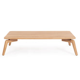 Kortárs stílusú, 120 cm hosszú, design teakfa dohányzóasztal