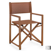 agyagbarna összecsukható alumínium kerti szék elölnézet