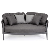 Kétszemélyes, szürke színű, kerti pihenőágy alumínium vázzal, kötélfonat burkolattal