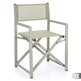 zsályazöld összecsukható alumínium kerti szék elölnézet