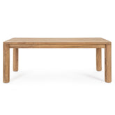 Nagy méretű, natúr színű, újrahasznosított teakfából készült, kültéri étkezőasztal