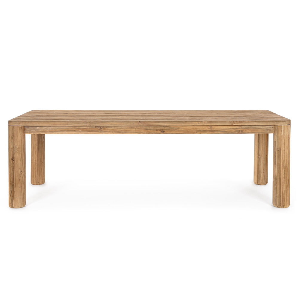 Natúr színű, újrahasznosított teakfából készült, nagy méretű, kültéri étkezőasztal