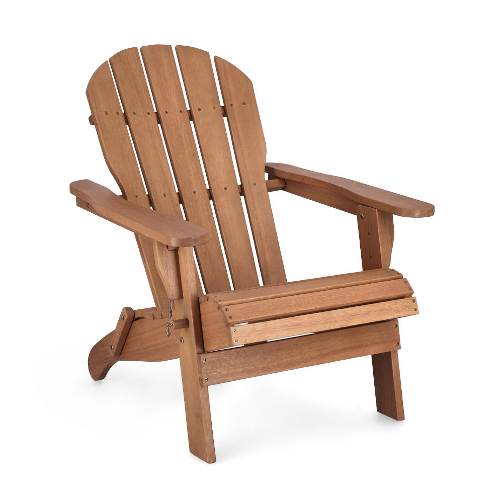 Natúr színű akáciafa kültéri karosszék – döntött háttámla és karfás kialakítás