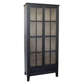 fekete vintage vitrines szekrény üveges ajtókkal profilnézet