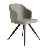 Angel Cerdá szürke szövet étkezőszék fekete acél lábakkal