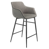 Angel Cerdá szürke szövet bárszék fekete acél lábakkal elölnézetben