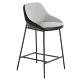 Angel Cerdá fekete fémvázas bárszék szürke szövet és fekete műbőr kárpitozással
