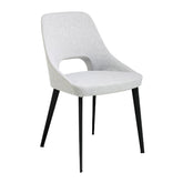 Angel Cerdá világosszürke szövet étkezőszék fekete acél lábakkal