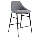 Angel Cerdá szürke szövet kárpitozású bárszék fekete acél lábakkal oldalnézet