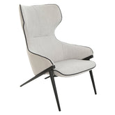 Angel Cerdá világosszürke szövet fotel fekete acél lábakkal oldalnézet