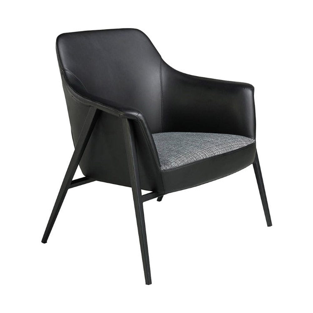 Kortárs stílusú, fekete színű, acél szerkezetű, formatervezett dizájn karosszék.