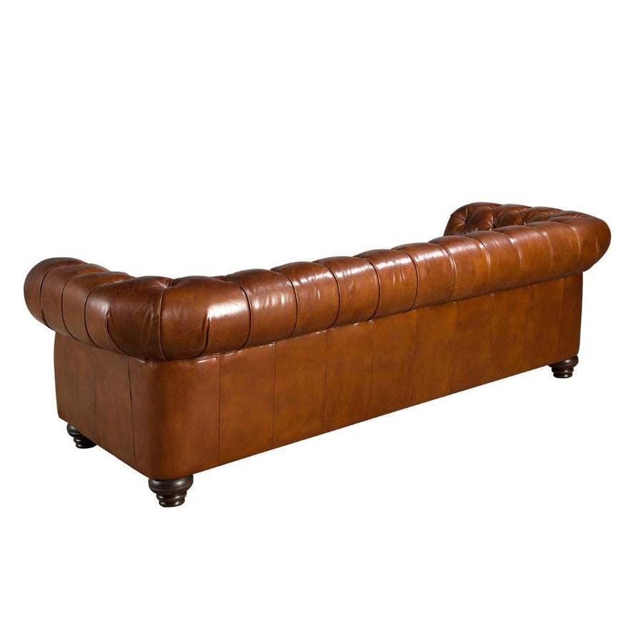 Chesterfield bőrkanapé hátoldal klasszikus formavilággal