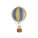 Vintage stílusú, függeszthető kialakítású, kék-bézs színű dekorációs hőlégballon