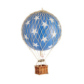 Vintage stílusú, függeszthető kialakítású, kék-bézs színű dekorációs hőlégballon