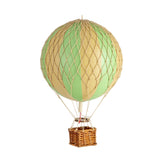 Vintage stílusú, függeszthető kialakítású, zöld-bézs színű dekorációs hőlégballon