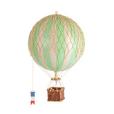 Vintage stílusú, függeszthető kialakítású, zöld-bézs színű dekorációs hőlégballon