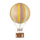 Vintage stílusú, függeszthető, pasztell szivárványszínű dekorációs hőlégballon