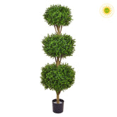 Élethű megjelenésű, UV-álló kialakítású, zöld színű buxus bokor műnövény