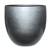 Belső ültetőkaspóval ellátott, szürke színű, dizájn műgyanta kaspó