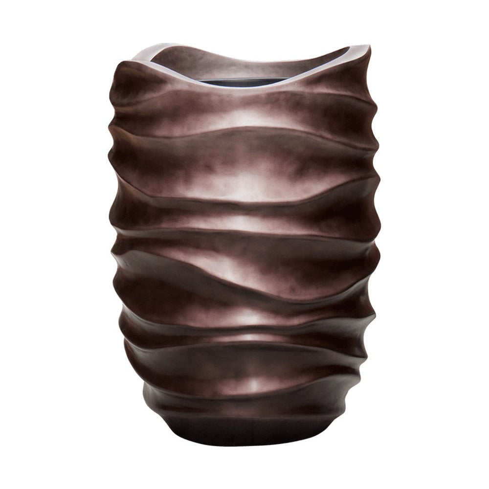 BAQ Gradient kompozit kaspó Matt Coffee – nagy méret, elölnézet