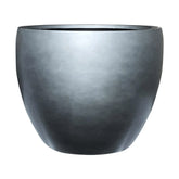 Belső ültetőkaspóval ellátott, szürke színű, dizájn műgyanta kaspó