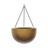 BAQ Gradient függeszthető gömb kaspó Matt Honey színben, fekete lánccal, nagy méretben.