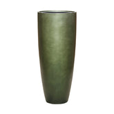 BAQ Gradient kaspó – Forest Green színben, karcsú, hengeres forma, kézzel festett kompozit felülettel, 95 cm magas méretben.