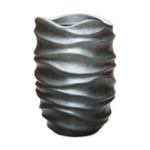 Plasztikus formájú, belső ültetőkaspóval ellátott, szürke színű, dizájn műgyanta kaspó