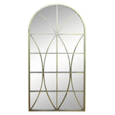 Vintage stílusú, antikolt rézszínű, boltíves, dekorációs falitükör.