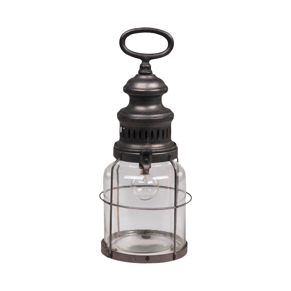 Vidéki stílusú üvegbúrás dekor fémlámpa időzíthető LED izzóval