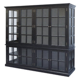 vintage vitrines szekrény nyárfából fekete színben