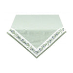 Kockás mintás, 100% pamut asztalterítő olívaágakkal díszített szegéllyel