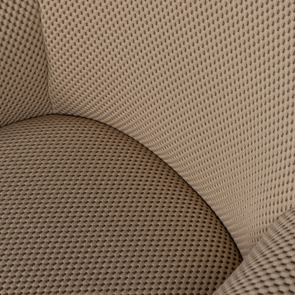 Kortárs stílusú, fekete fémvázas étkezőszék, bézs színű, kötött-hálós kárpittal Kortárs stílusú, fekete fémvázas étkezőszék, bézs színű, kötött-hálós kárpittal