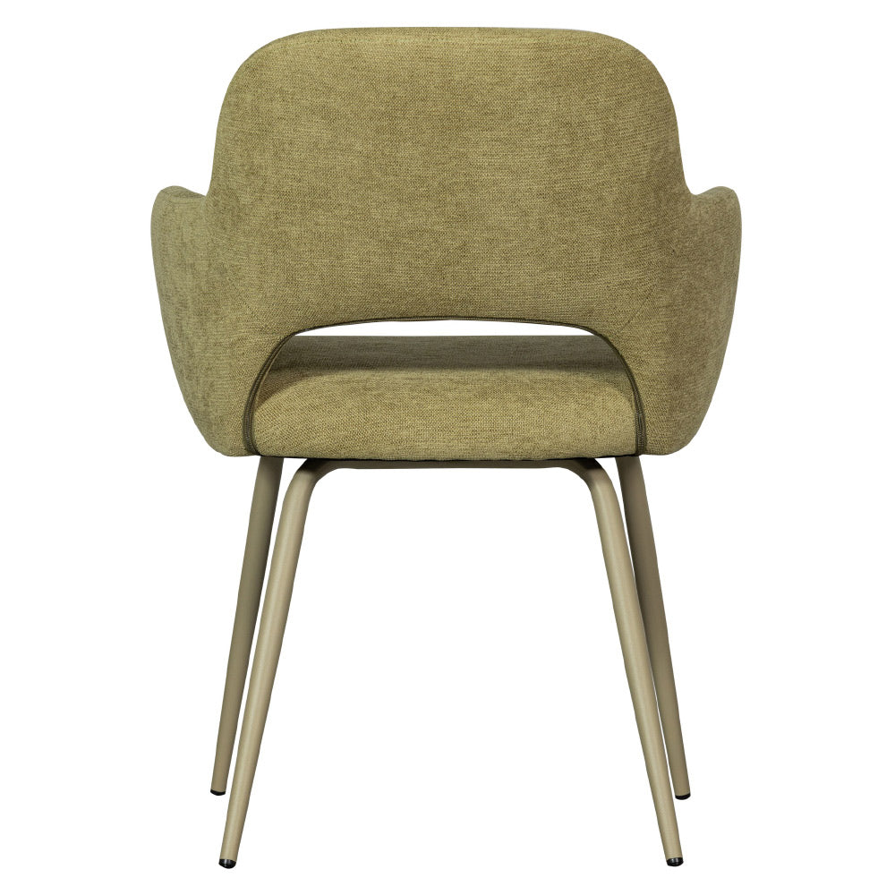 Kortárs stílusú, fémvázas étkezőszék, zsályazöld színű szövettel kárpitozva Kortárs stílusú, fémvázas étkezőszék, zsályazöld színű szövettel kárpitozva