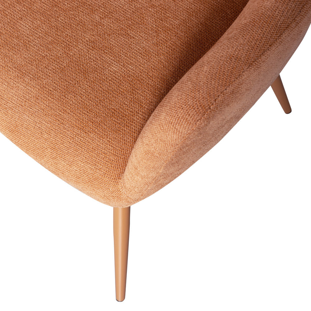 Kortárs stílusú, fémvázas étkezőszék, korallszínű szövettel kárpitozva Kortárs stílusú, fémvázas étkezőszék, korallszínű szövettel kárpitozva