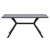 Kortárs stílusú, matt fekete színű fém étkezőasztal magas minőségű, fekete színű MDF asztallappal