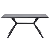 Kortárs stílusú, matt fekete színű fém étkezőasztal magas minőségű, fekete színű MDF asztallappal