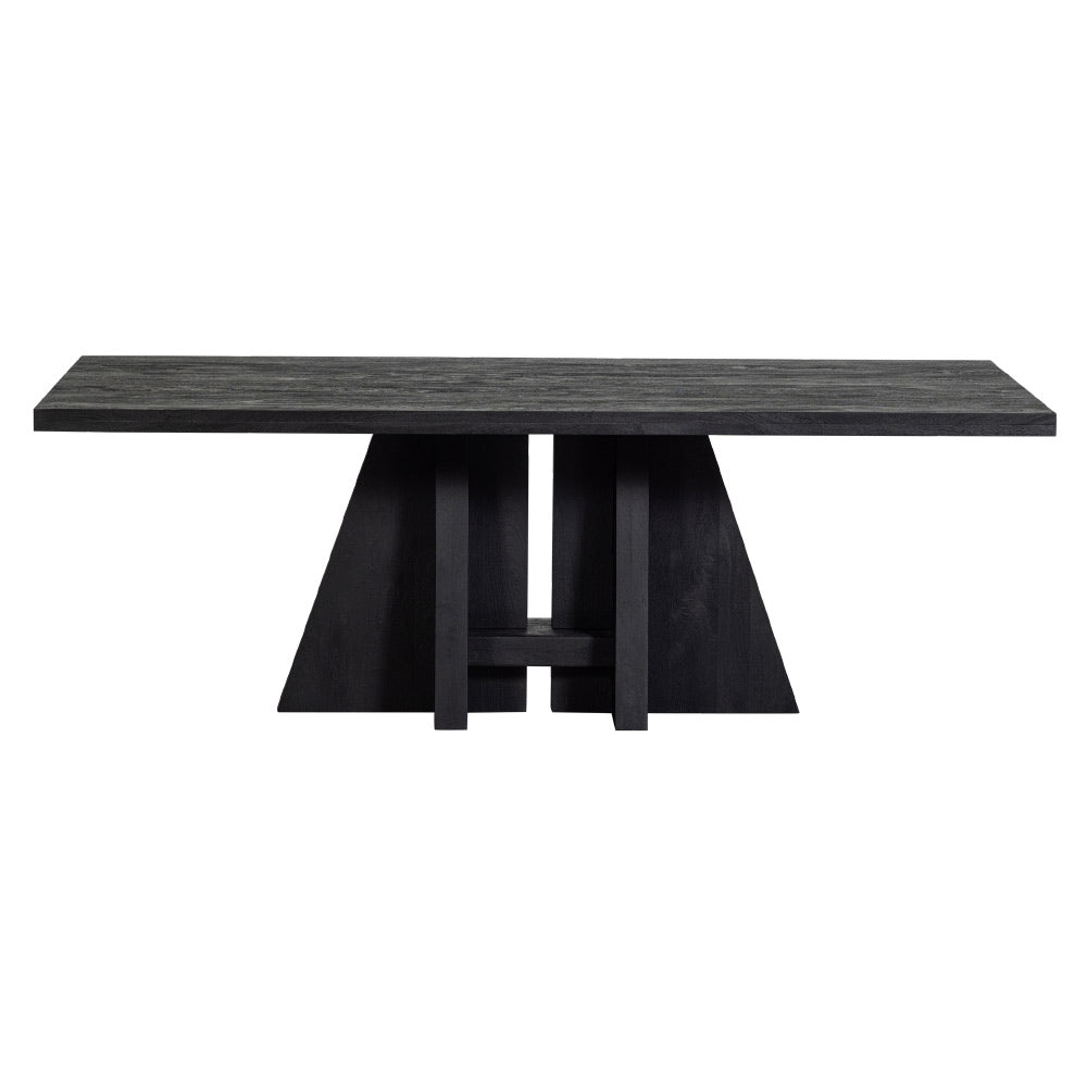Kortárs stílusú, mangófából készült, nagyméretű, matt fekete színű, étkezőasztal Kortárs stílusú, mangófából készült, nagyméretű, matt fekete színű, étkezőasztal
