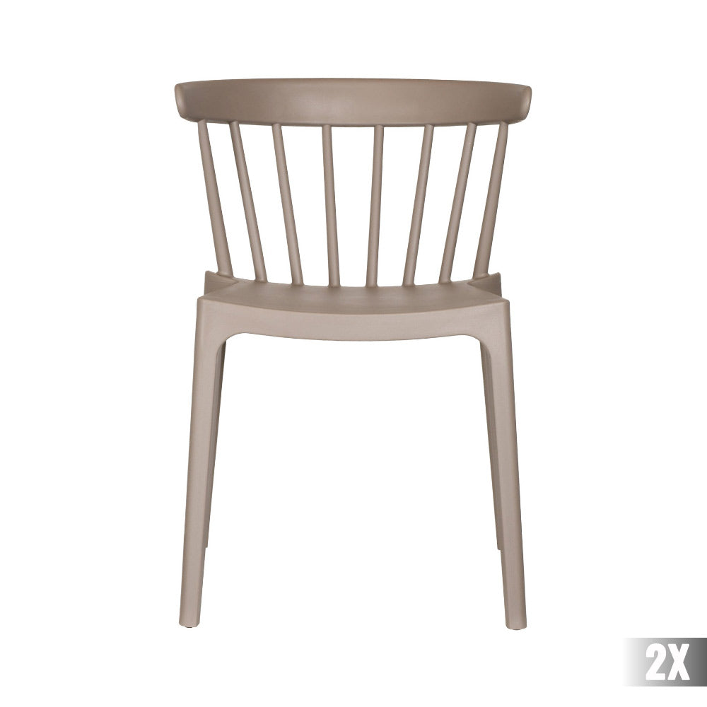 2 darab kortárs, modern stílusú, bézs színű, műanyag kerti szék 2 darab kortárs, modern stílusú, bézs színű, műanyag kerti szék