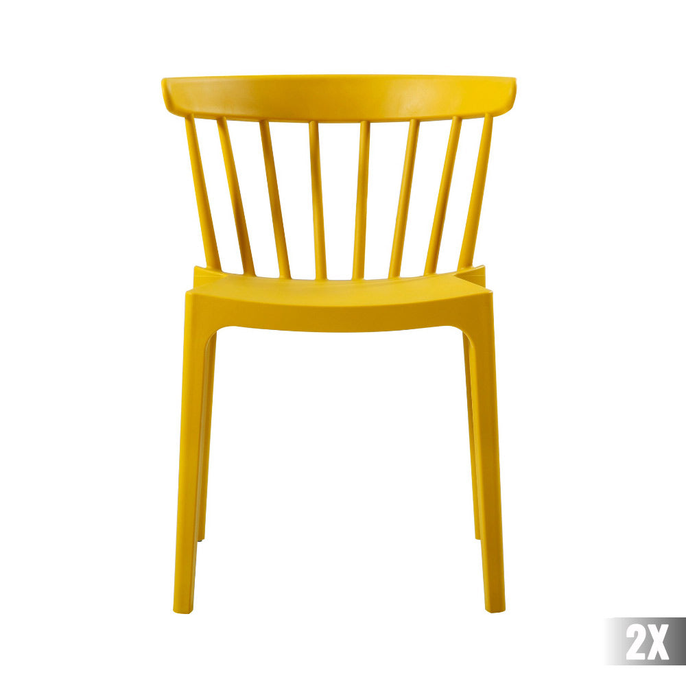 2 darab kortárs, modern stílusú, citromsárga színű, műanyag kerti szék 2 darab kortárs, modern stílusú, citromsárga színű, műanyag kerti szék