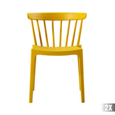 2 darab kortárs, modern stílusú, citromsárga színű, műanyag kerti szék