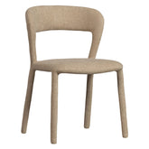 Kortárs stílusú, homokszínű, buklé hatású szövettel kárpitozott étkezőszék