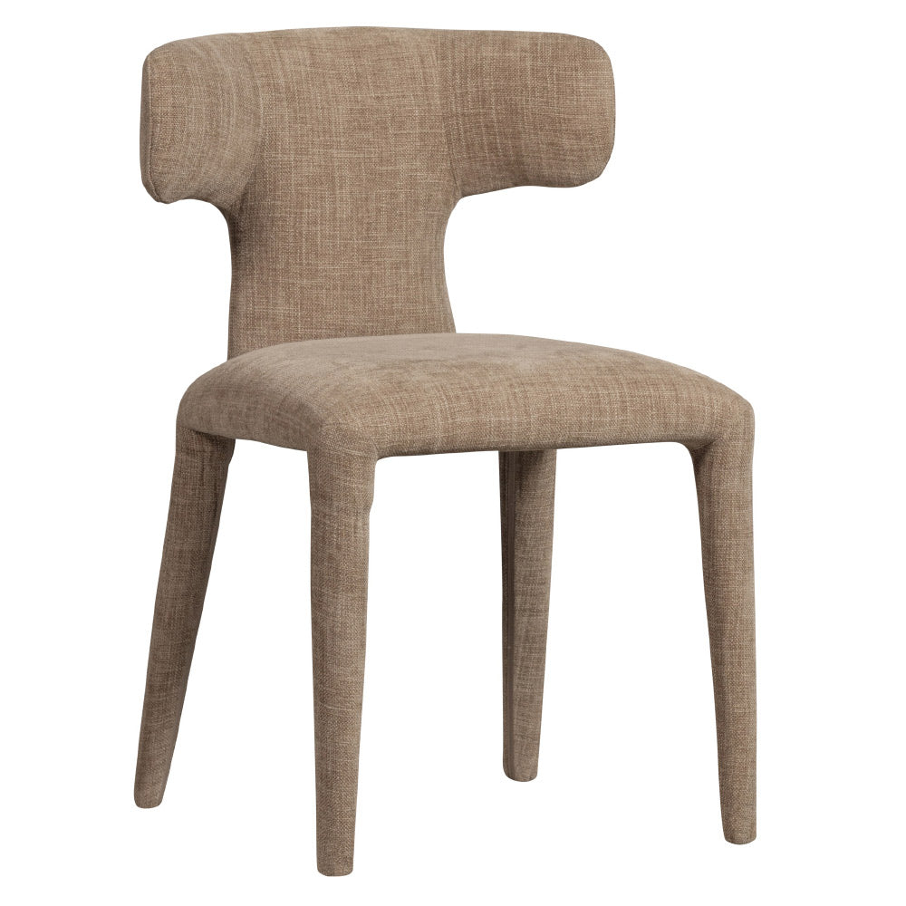 Kortárs stílusú, homokszínű szövettel kárpitozott, 78 cm magas étkezőszék