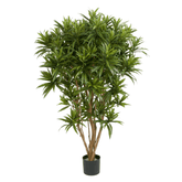 Élethű megjelenésű, mű sárkányfa, fekete színű műanyag cserépben