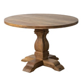 kerek mangófa étkezőasztal faragott oszloplábbal klasszikus stílusban